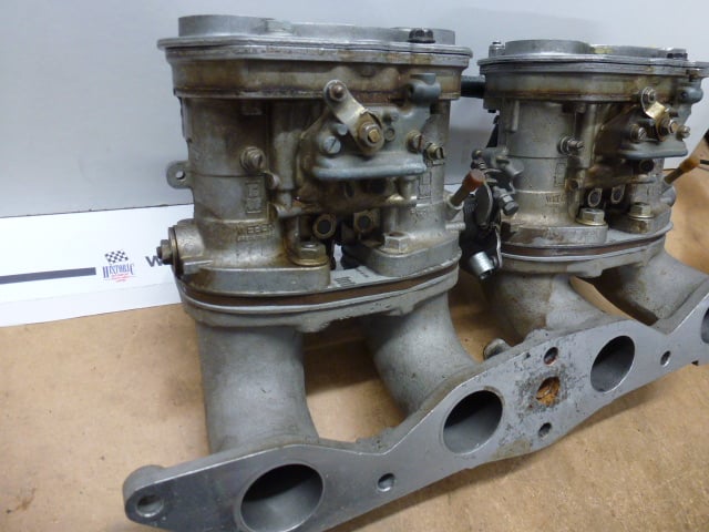 PAIR OF WEBER, 44IDF DOWNDRAUGHT CARBS ON PINTO MANIFOLD WITH AIRBOX - Image 5