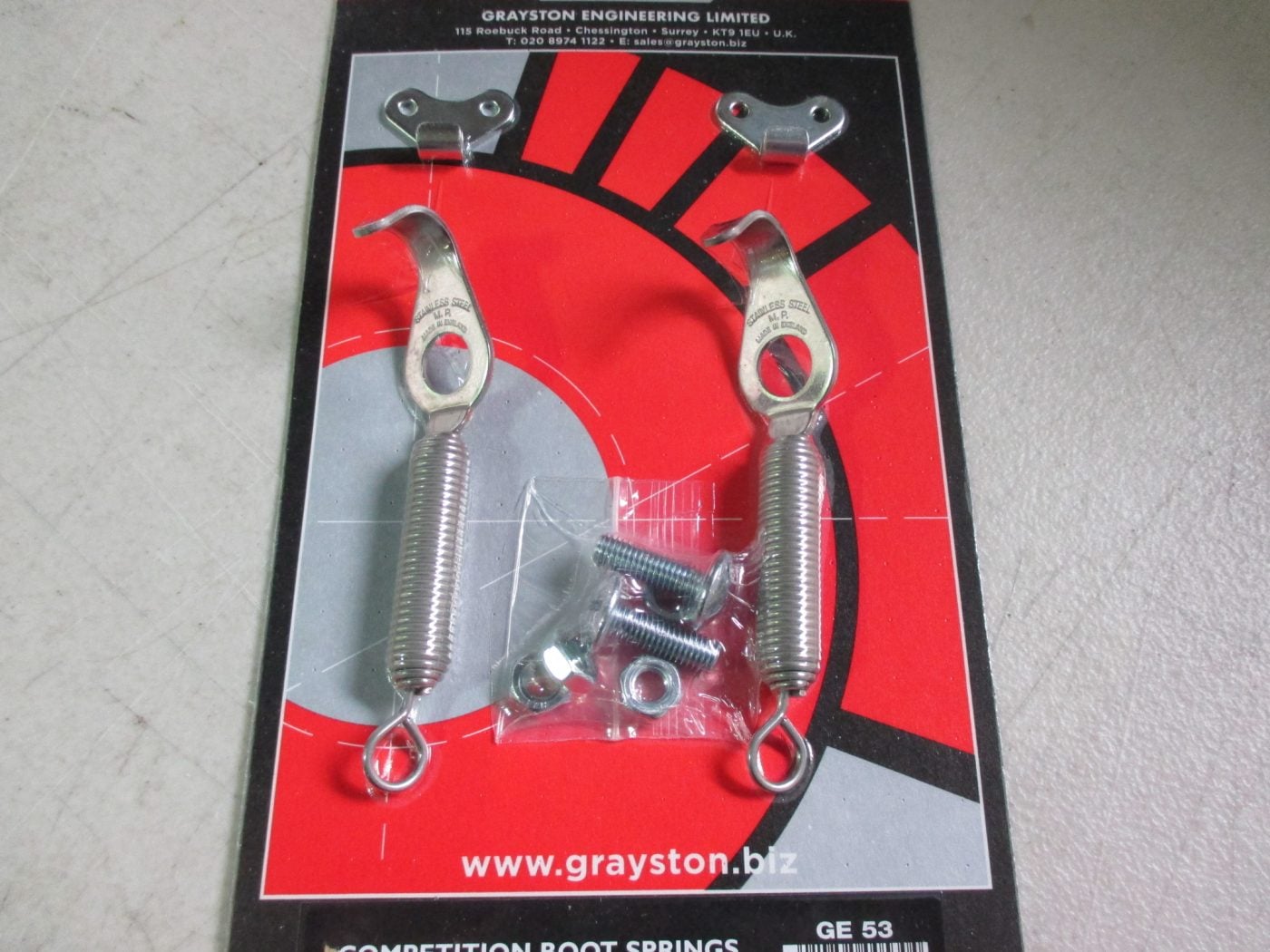 GRAYSTON, STAINLESS STEEL, SILVER BOOT SPRINGS