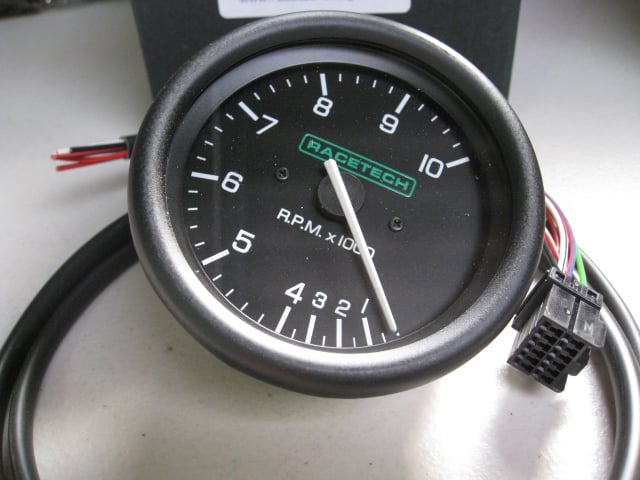 RACETECH, REV COUNTER/TACHOMETER, 0 - 10 000rpm,  80mm diameter