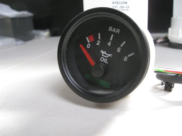 RACETECH, ELECTRICAL, OIL PRESSURE GAUGE, 52mm DIAMETER