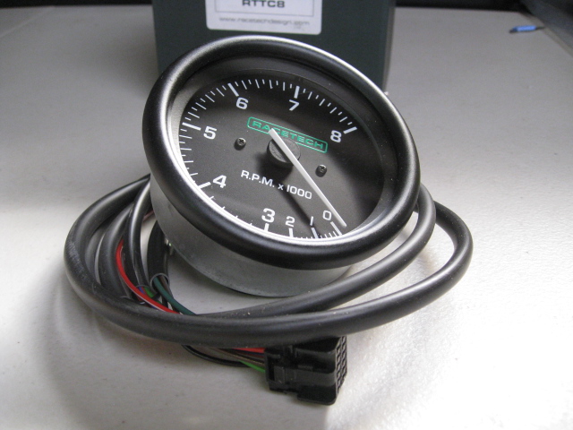 RACETECH, REV COUNTER/TACHOMETER, 0 - 8 000rpm, 80mm DIAMETER - Image 4