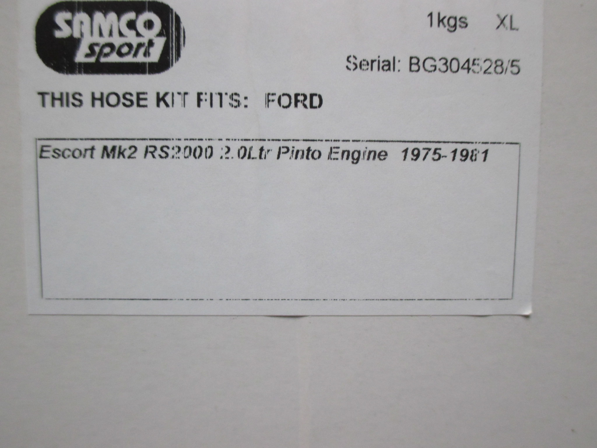 MK2 ESCORT RS2000, SAMCO,CLASSIC BLACK, SILICONE HOSE KIT,STANDARD DGAV CARB - Image 9