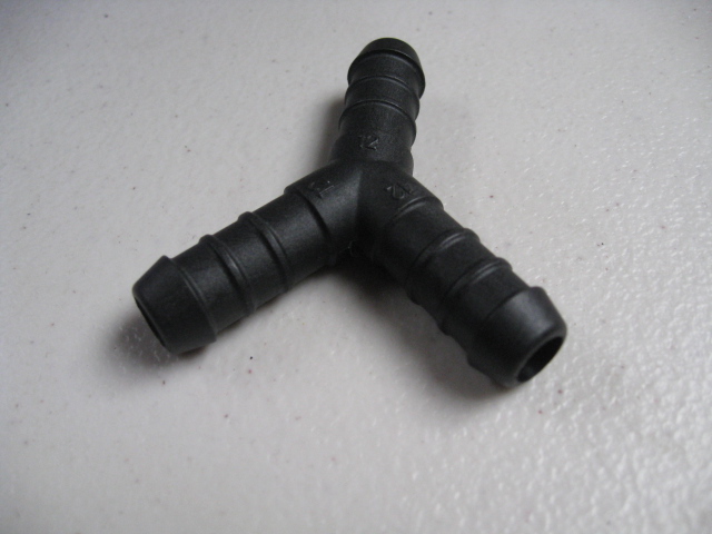 12mm, PLASTIC Y PIECE, HOSE CONNECTOR , AIR , WATER , FUEL, OIL,