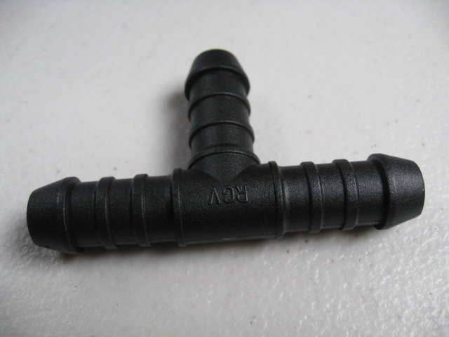12mm, PLASTIC T PIECE, HOSE CONNECTOR , AIR , WATER , FUEL, OIL,