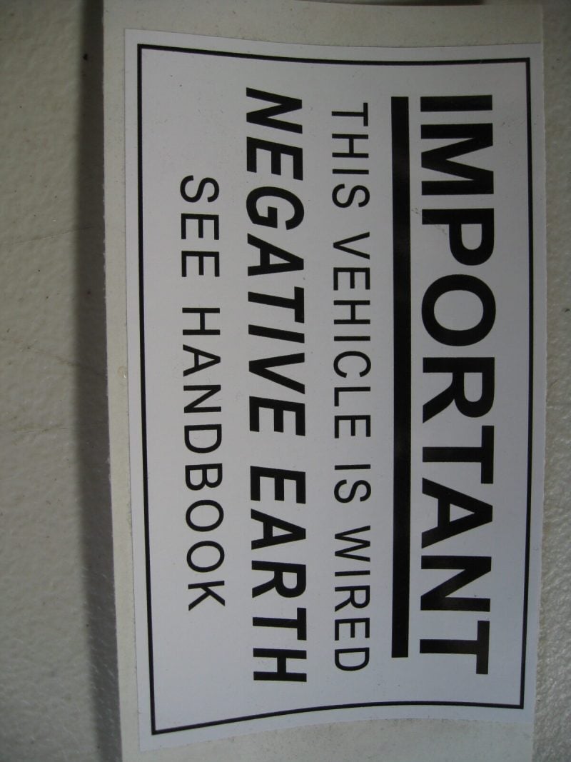 MK1 ESCORT, UNDER BONNET NEGATIVE EARTH STICKER
