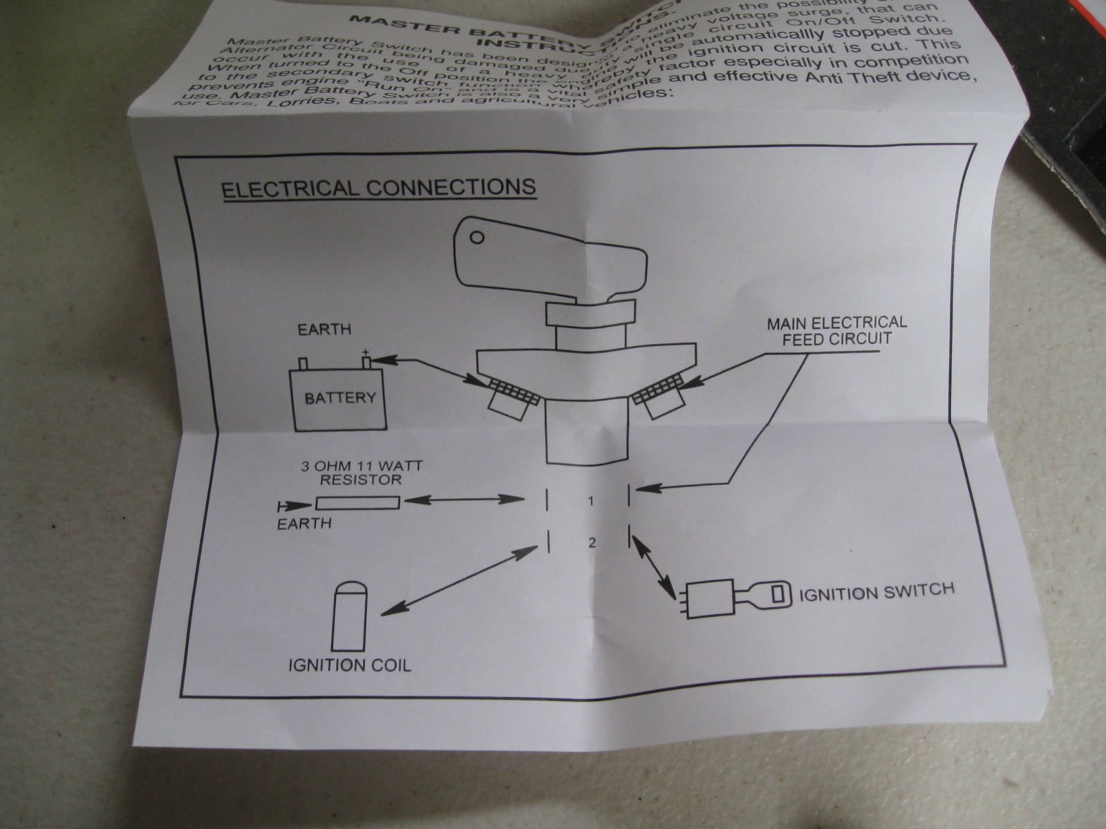 ESCORT MK1, MK2, BATTERY RELOCATION KIT WITH MASTER SWITCH - Image 2