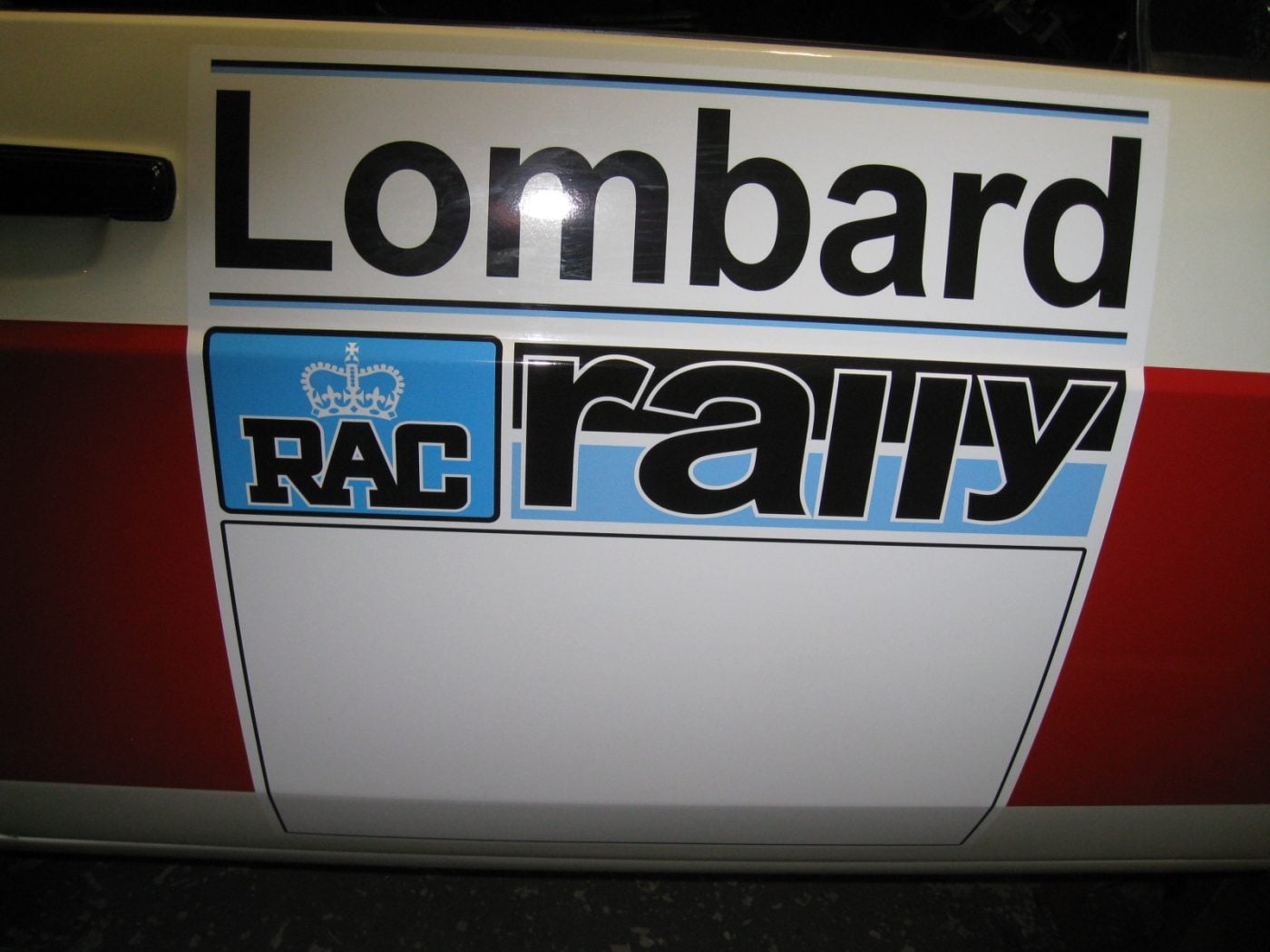LOMBARD RAC RALLY, REPLICA, DOOR SQUARES