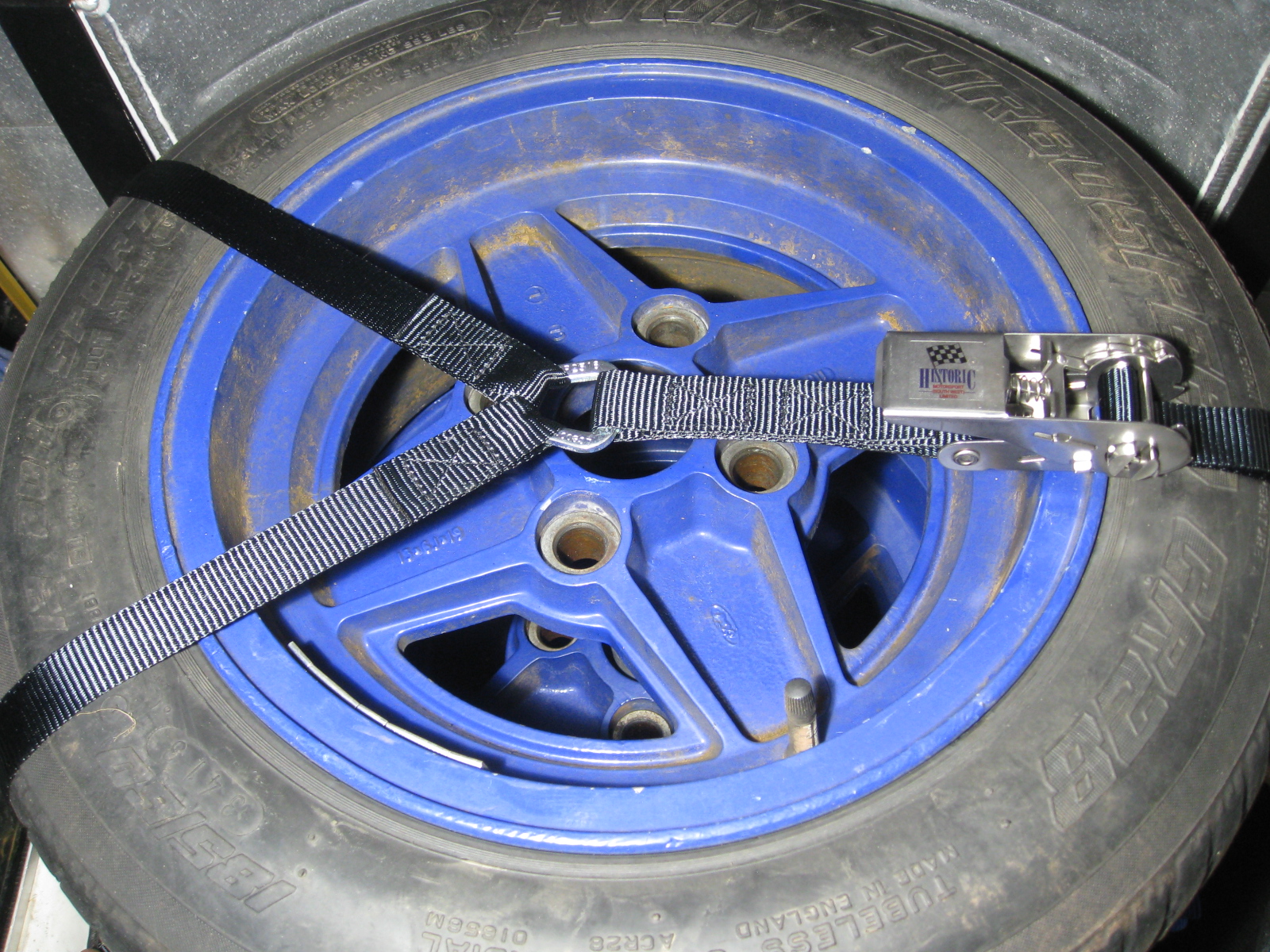 ESCORT MK1, MK2, RACE, RALLY CAR, SPAREWHEEL TIE DOWN STRAP KIT, BLACK - Image 10