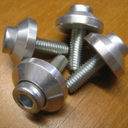 SET OF 4, M8,  ALLOY LOADSPREAD WASHERS AND BOLTS