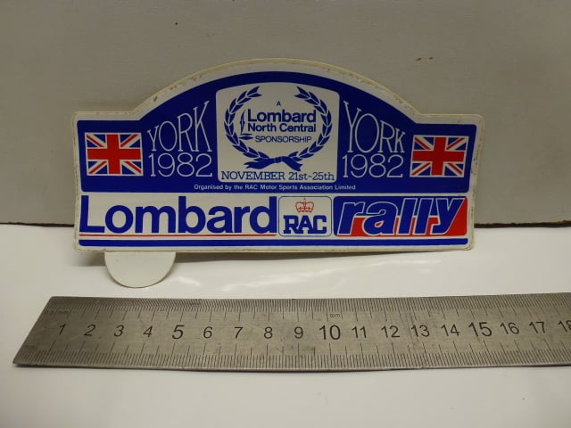 YORK 1982, LOMBARD RAC RALLY STICKER, ORIGINAL, NEW OLD STOCK
