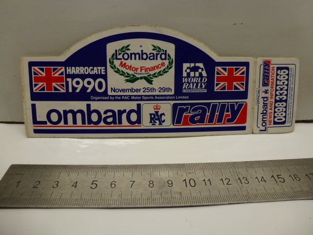 HARROGATE 1990, LOMBARD RAC RALLY STICKER, ORIGINAL, NEW OLD STOCK