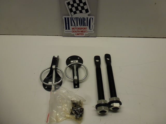 ALLOY BONNET PINS, ANODISED BLACK,RALLY,DRIFT,MOTORSPORT
