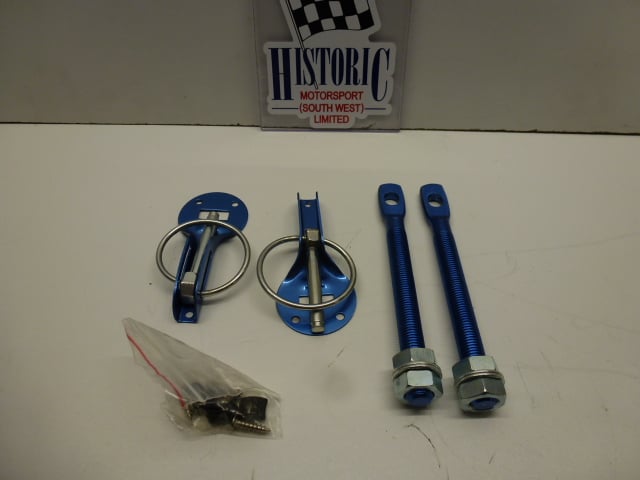 ALLOY BONNET PINS, ANODISED BLUE,RALLY,DRIFT,MOTORSPORT