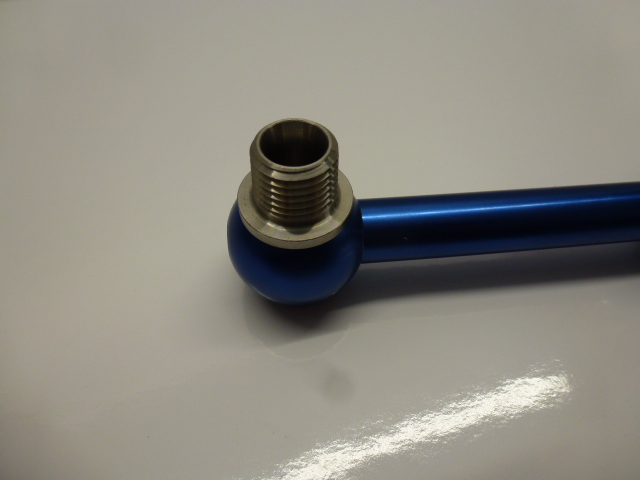 AN -6 (6AN) To Twin 1/4" NPT Top Fuel Pump Link Manifold in blue for Facet type fuel pumps - Image 4