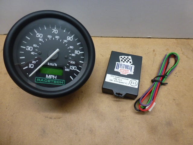 RACETECH 80mm ELECTRONIC SPEEDO WITH GPS MODULE