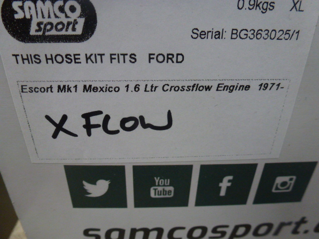 SAMCO SILICONE HOSE SET FOR MK1/MK2 ESCORT CROSSFLOW/OHV,CLASSIC BLACK - Image 2