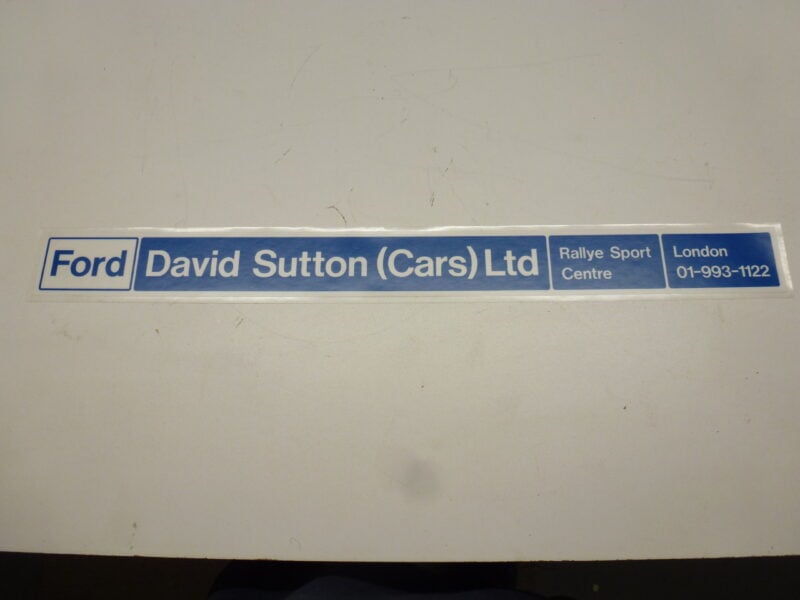 DAVID SUTTON CARS, REAR WINDOW STICKER