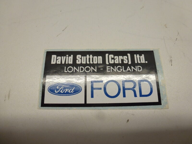 DAVID SUTTON CARS, AXLE STICKER