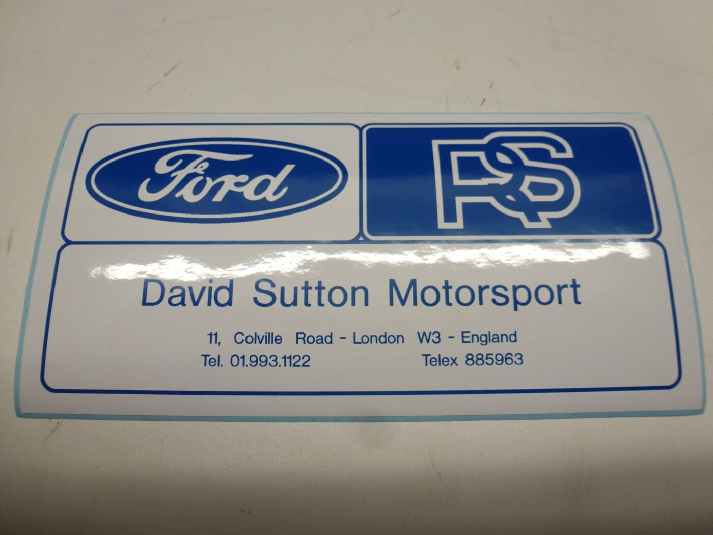 DAVID SUTTON MOTORSPORT STICKER, FORD,RS,