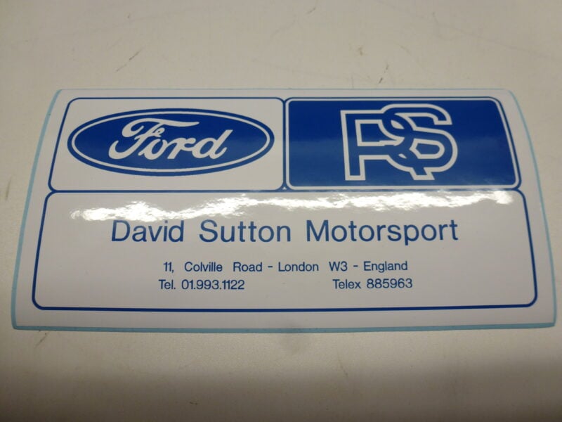DAVID SUTTON MOTORSPORT STICKER, FORD,RS,